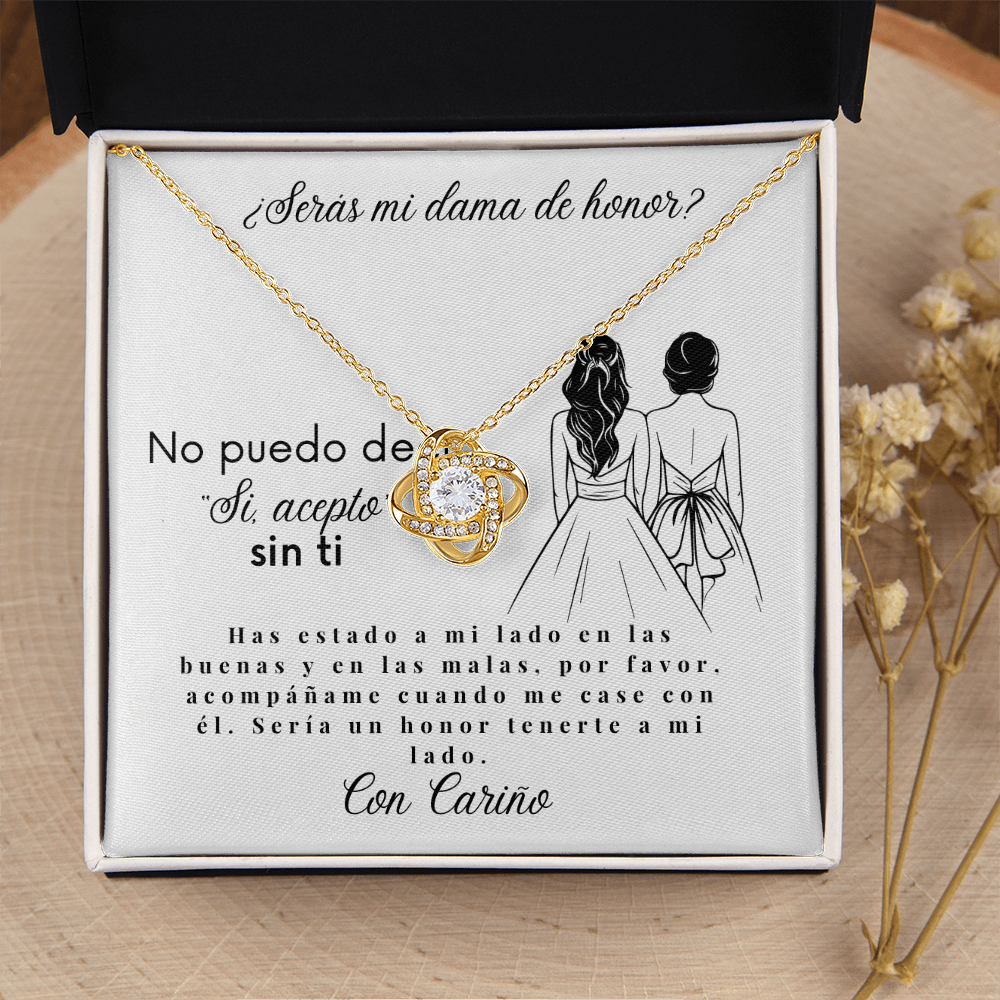 ¿Serás mi dama de honor? | Collar de propuesta de dama de honor con tarjeta de mensaje | Regalos de boda