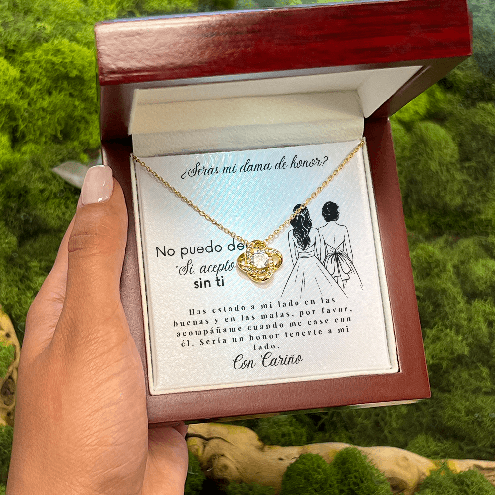 ¿Serás mi dama de honor? | Collar de propuesta de dama de honor con tarjeta de mensaje | Regalos de boda