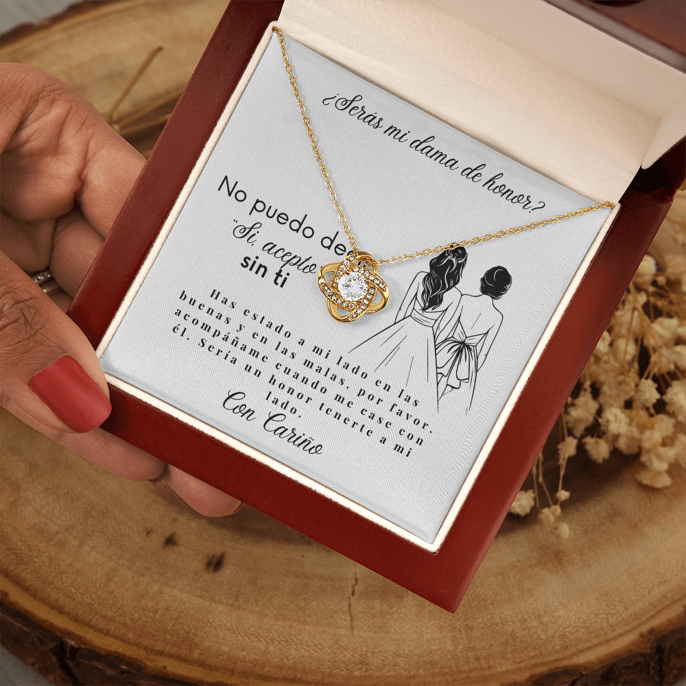¿Serás mi dama de honor? | Collar de propuesta de dama de honor con tarjeta de mensaje | Regalos de boda