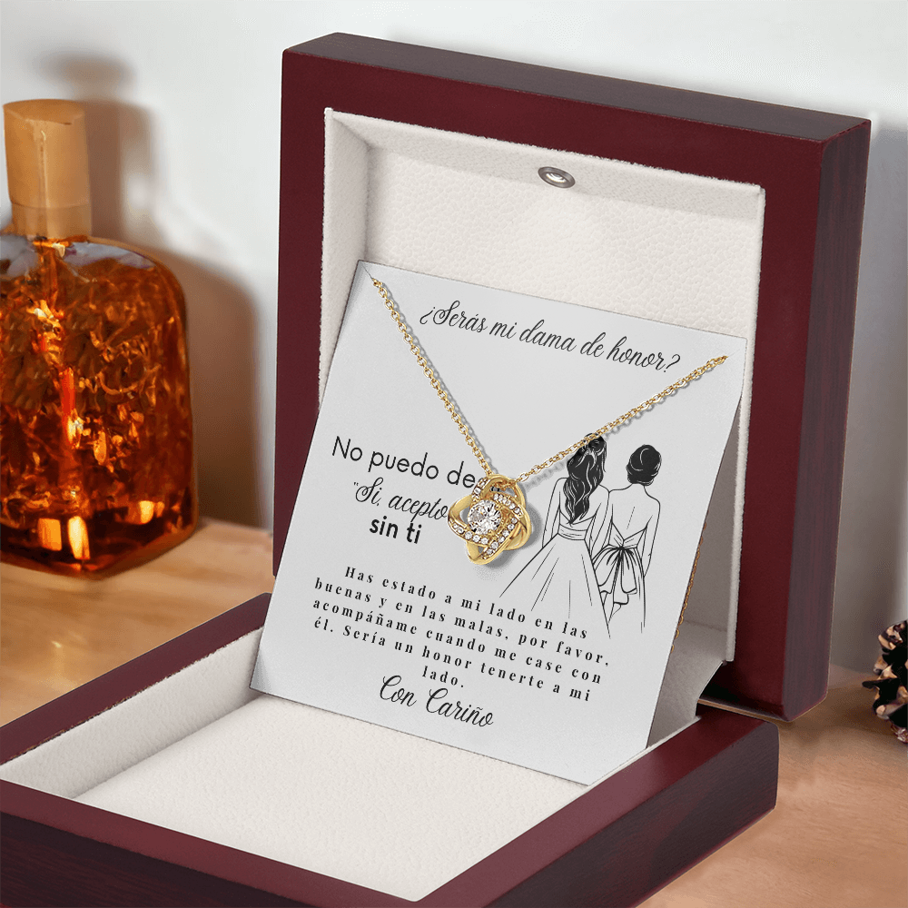 ¿Serás mi dama de honor? | Collar de propuesta de dama de honor con tarjeta de mensaje | Regalos de boda