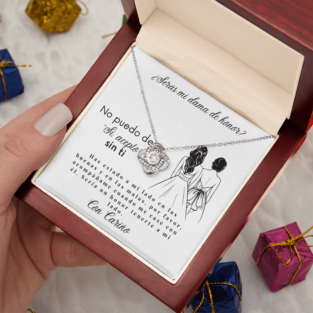 ¿Serás mi dama de honor? | Collar de propuesta de dama de honor con tarjeta de mensaje | Regalos de boda
