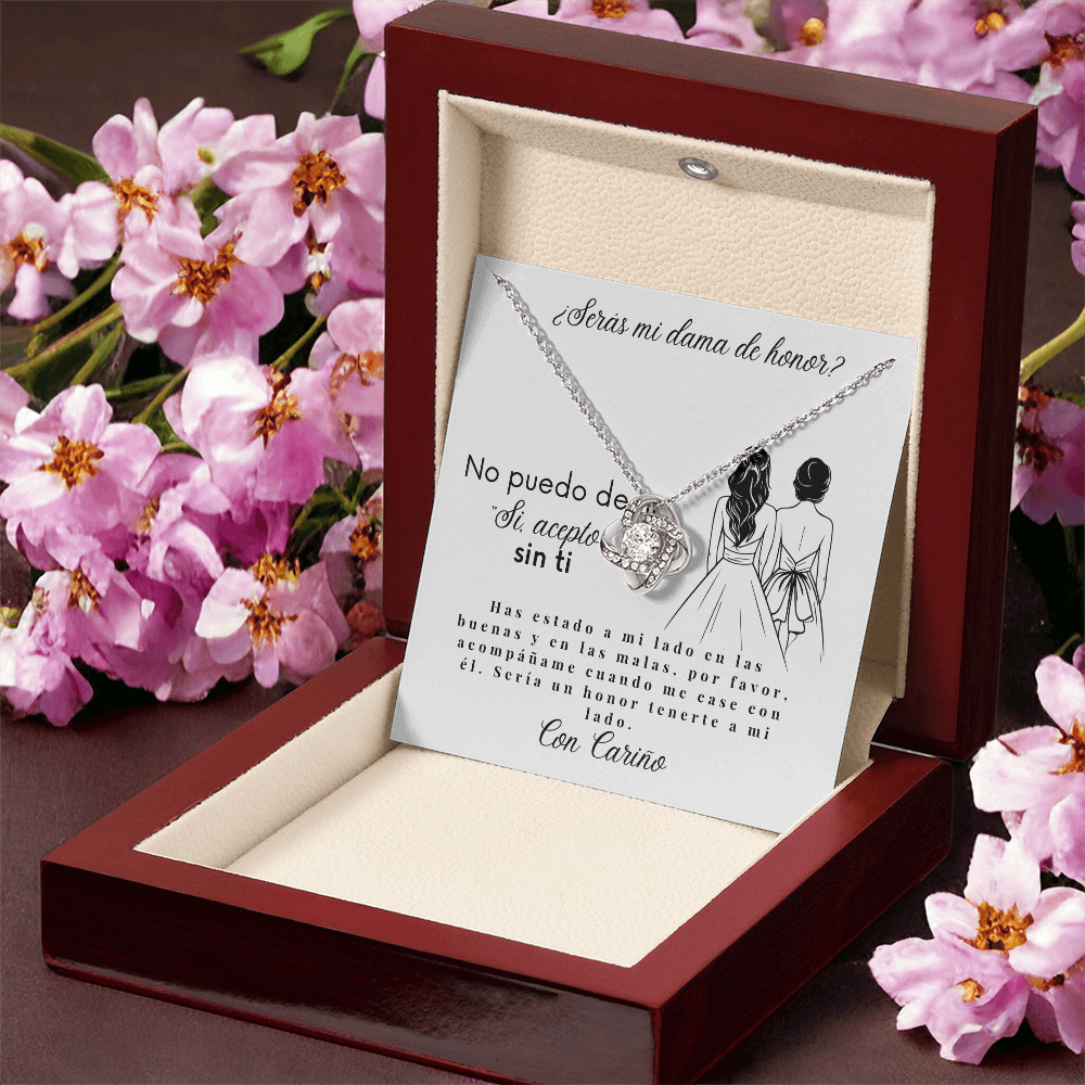¿Serás mi dama de honor? | Collar de propuesta de dama de honor con tarjeta de mensaje | Regalos de boda