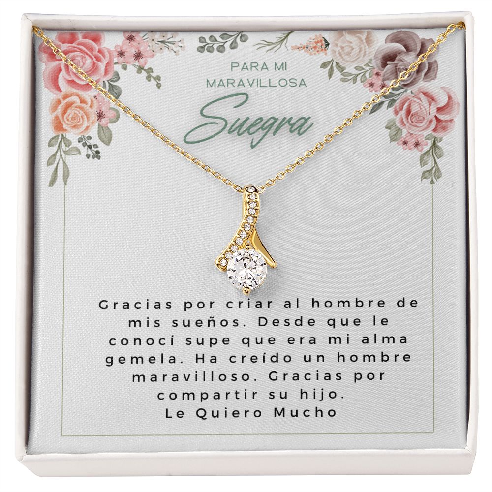 Mother of the groom Spanish Poem necklace gift Collar de perla individual para madre del novio, regalo de novia, regalo de suegra