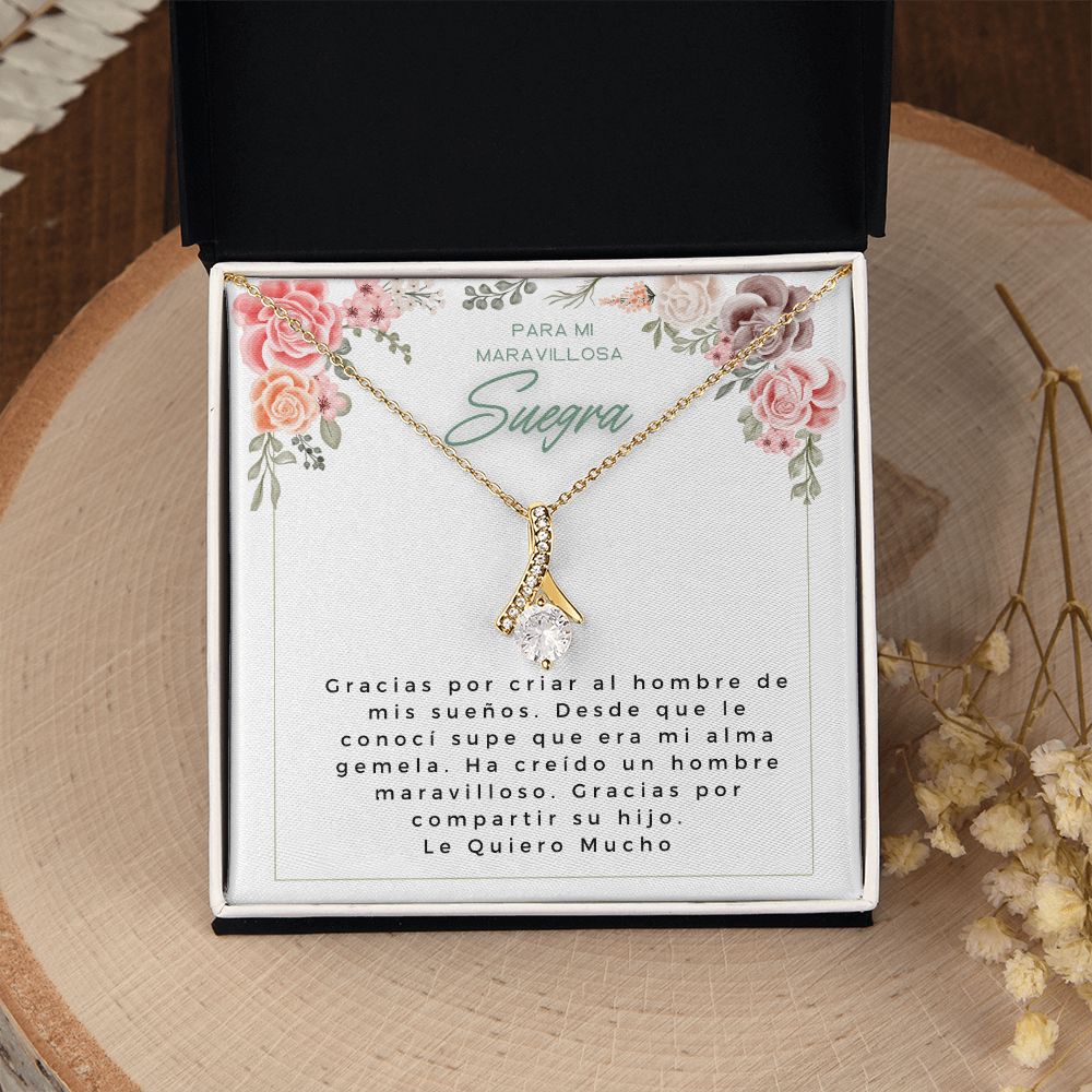 Mother of the groom Spanish Poem necklace gift Collar de perla individual para madre del novio, regalo de novia, regalo de suegra