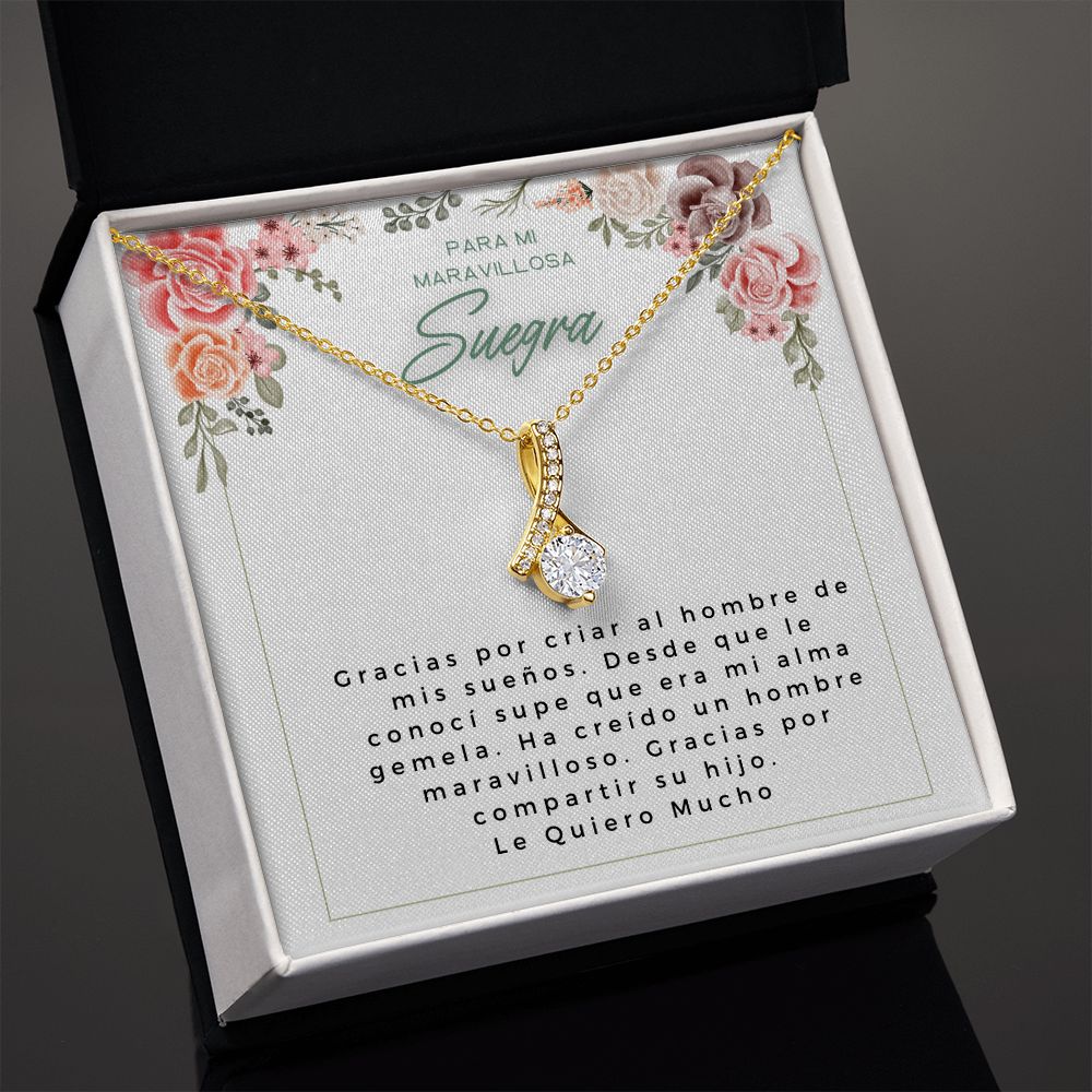 Mother of the groom Spanish Poem necklace gift Collar de perla individual para madre del novio, regalo de novia, regalo de suegra