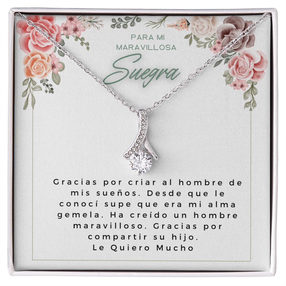 Mother of the groom Spanish Poem necklace gift Collar de perla individual para madre del novio, regalo de novia, regalo de suegra