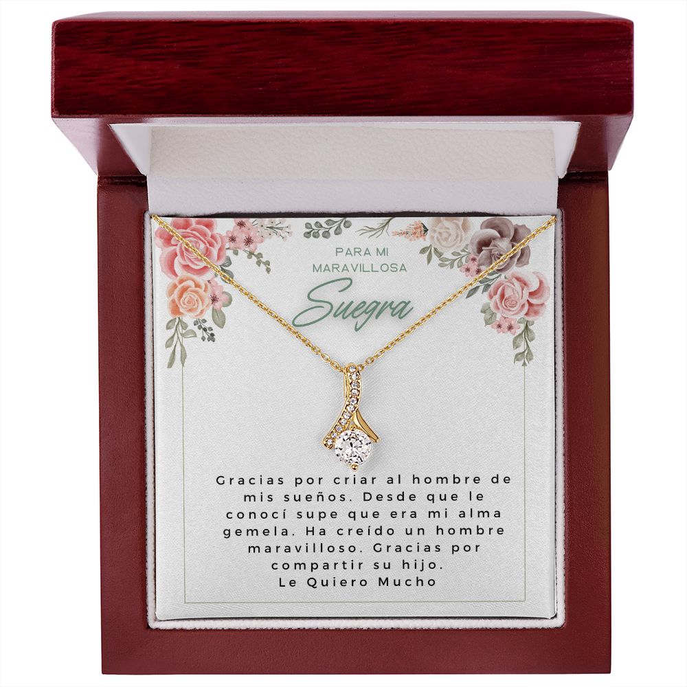 Mother of the groom Spanish Poem necklace gift Collar de perla individual para madre del novio, regalo de novia, regalo de suegra