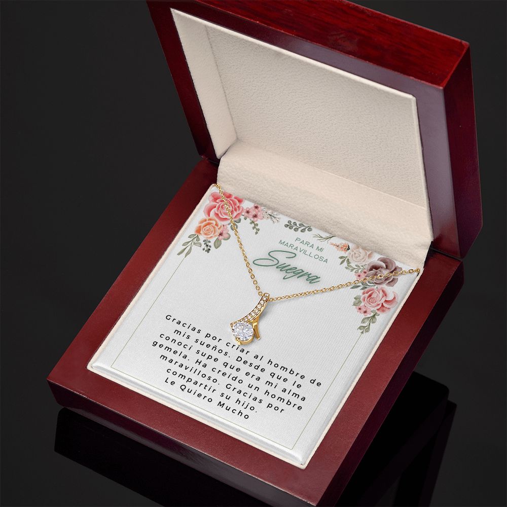 Mother of the groom Spanish Poem necklace gift Collar de perla individual para madre del novio, regalo de novia, regalo de suegra