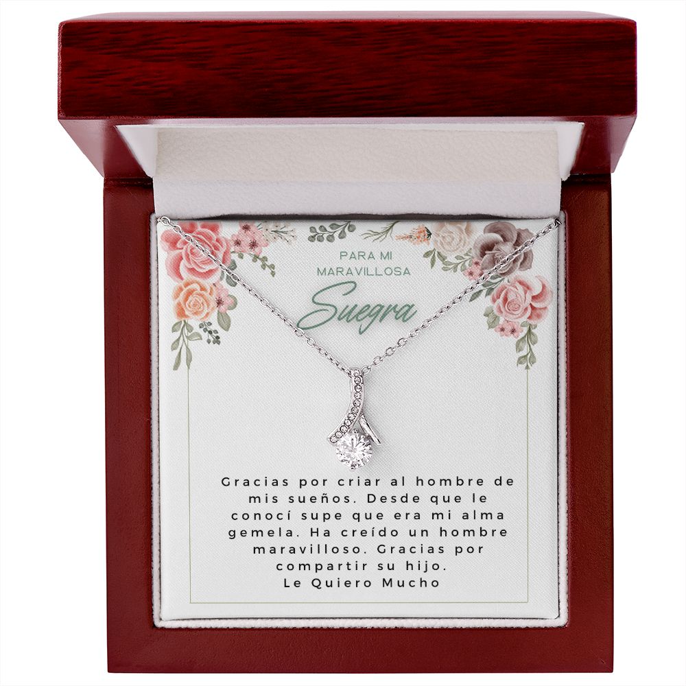 Mother of the groom Spanish Poem necklace gift Collar de perla individual para madre del novio, regalo de novia, regalo de suegra