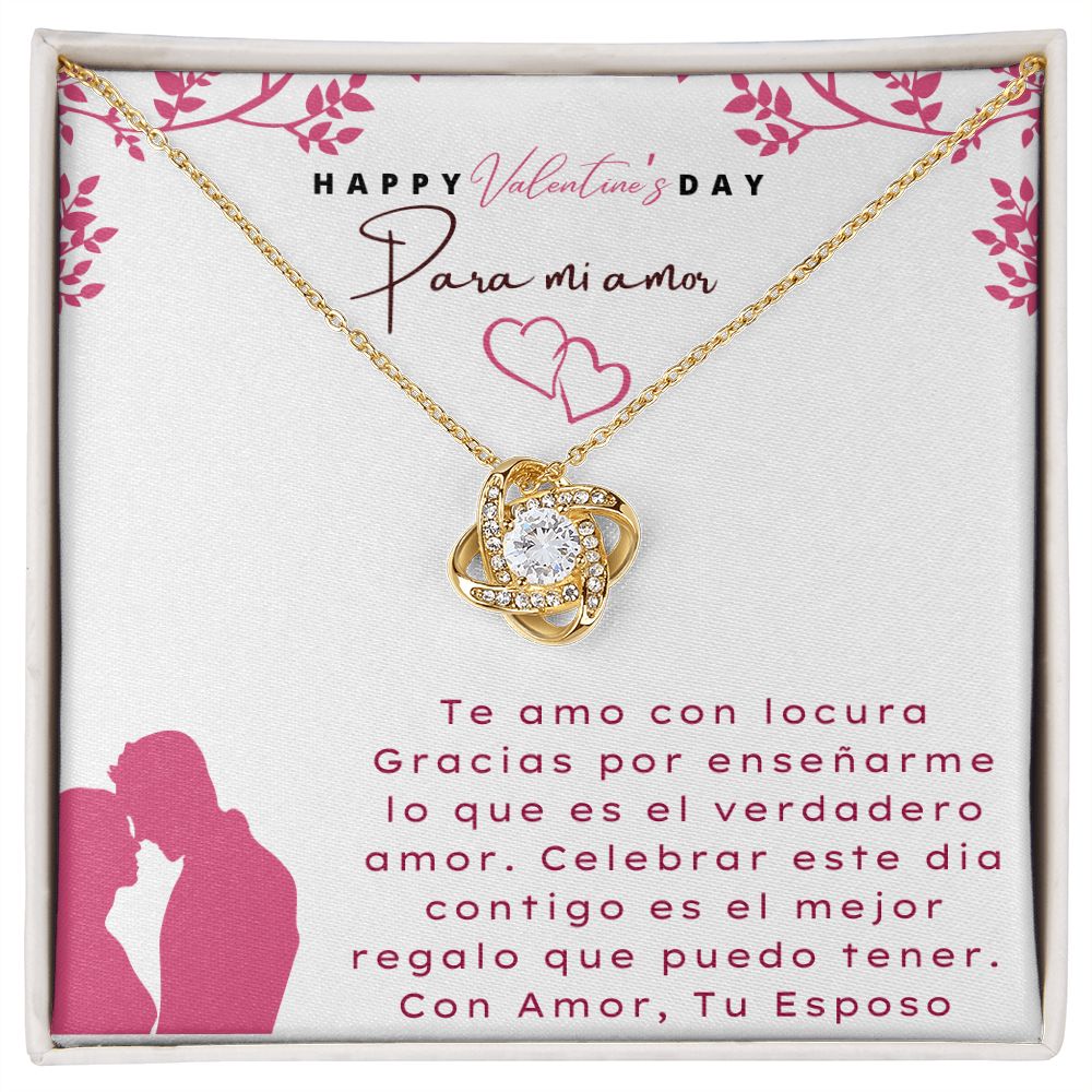 Happy Valentine's Day Necklace en español, para mi amor, Regalos para ella, regalos para mi esposa