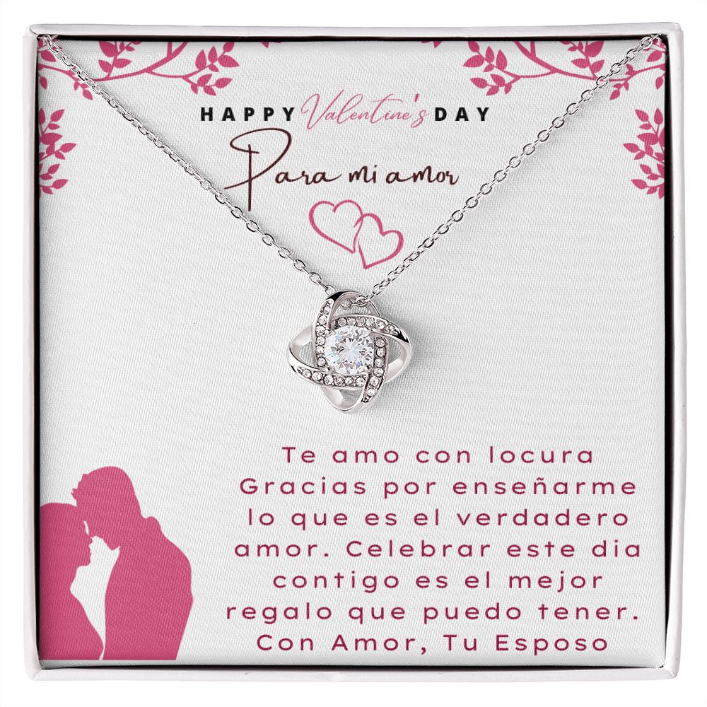 Happy Valentine's Day Necklace en español, para mi amor, Regalos para ella, regalos para mi esposa
