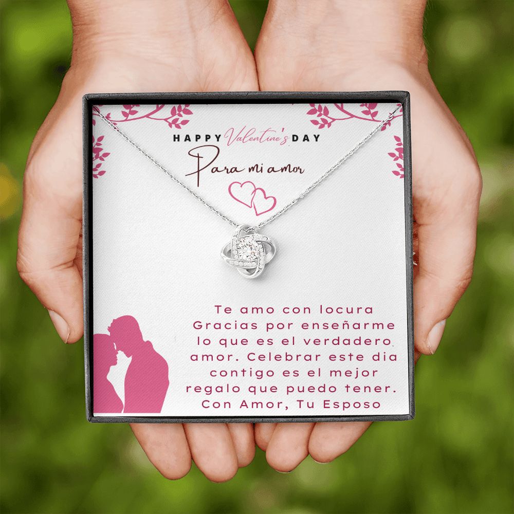 Happy Valentine's Day Necklace en español, para mi amor, Regalos para ella, regalos para mi esposa