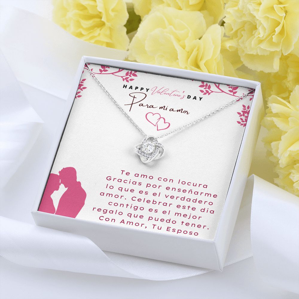 Happy Valentine's Day Necklace en español, para mi amor, Regalos para ella, regalos para mi esposa