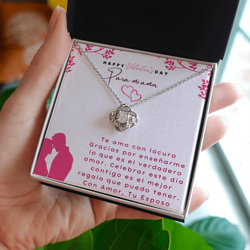 Happy Valentine's Day Necklace en español, para mi amor, Regalos para ella, regalos para mi esposa