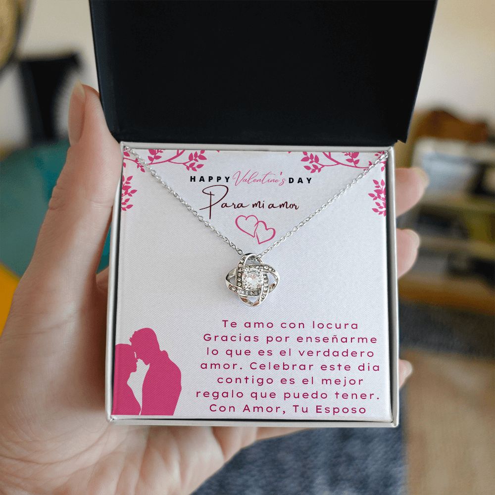 Happy Valentine's Day Necklace en español, para mi amor, Regalos para ella, regalos para mi esposa