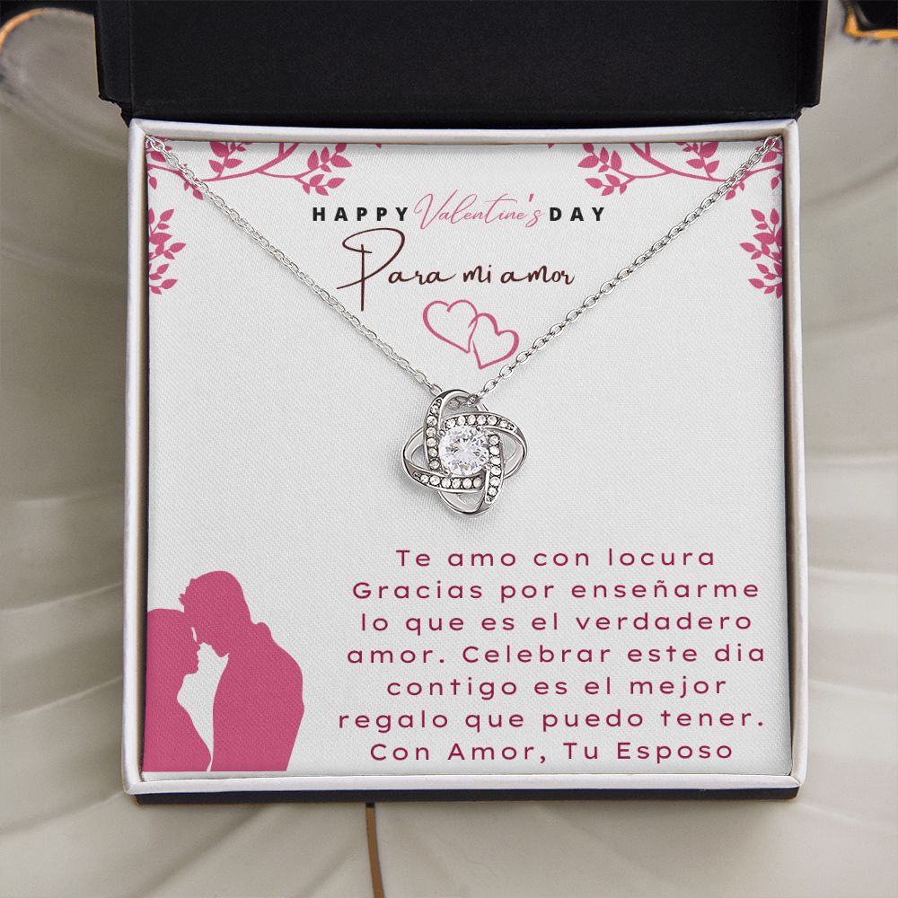 Happy Valentine's Day Necklace en español, para mi amor, Regalos para ella, regalos para mi esposa