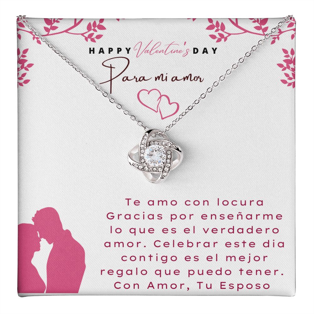 Happy Valentine's Day Necklace en español, para mi amor, Regalos para ella, regalos para mi esposa