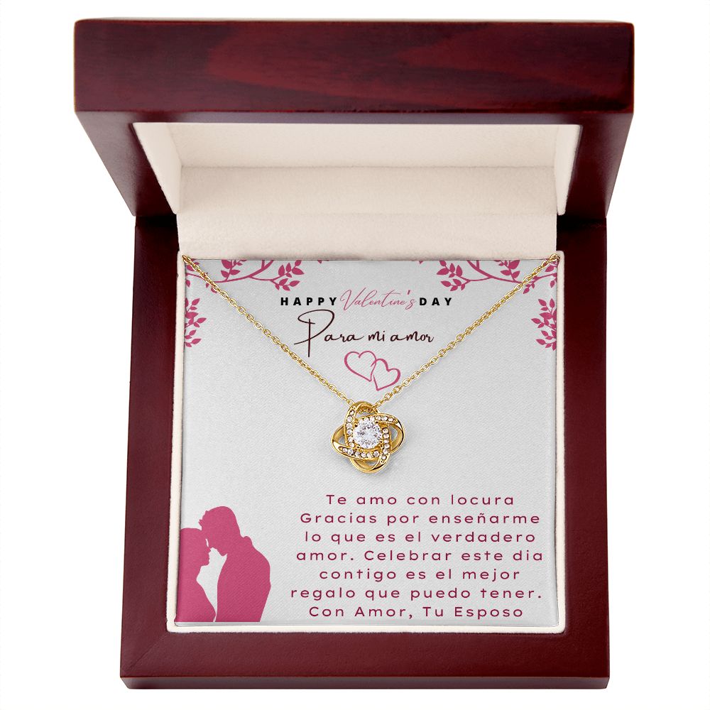 Happy Valentine's Day Necklace en español, para mi amor, Regalos para ella, regalos para mi esposa