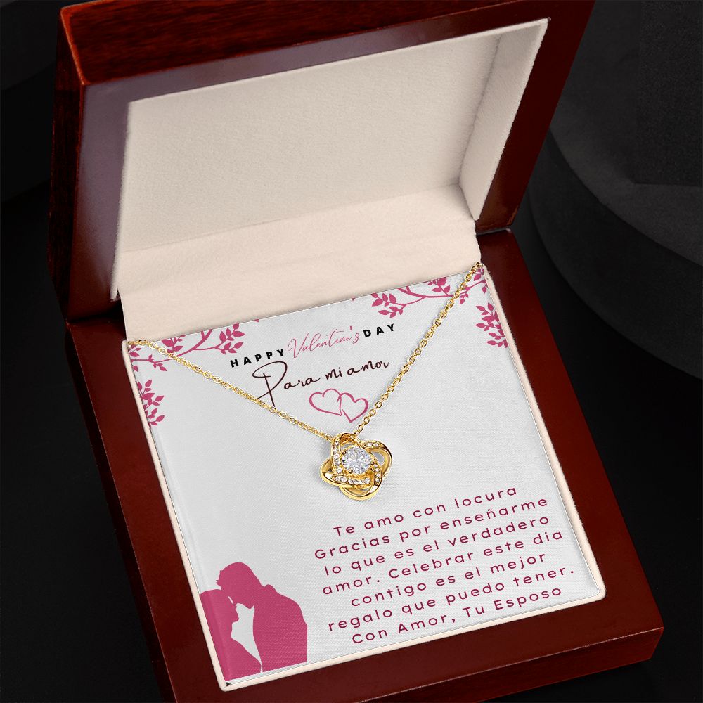 Happy Valentine's Day Necklace en español, para mi amor, Regalos para ella, regalos para mi esposa