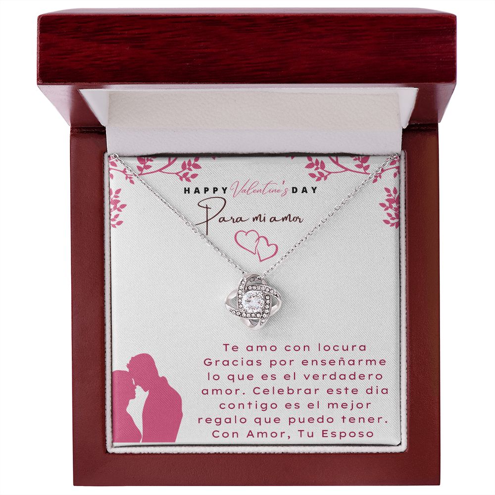 Happy Valentine's Day Necklace en español, para mi amor, Regalos para ella, regalos para mi esposa