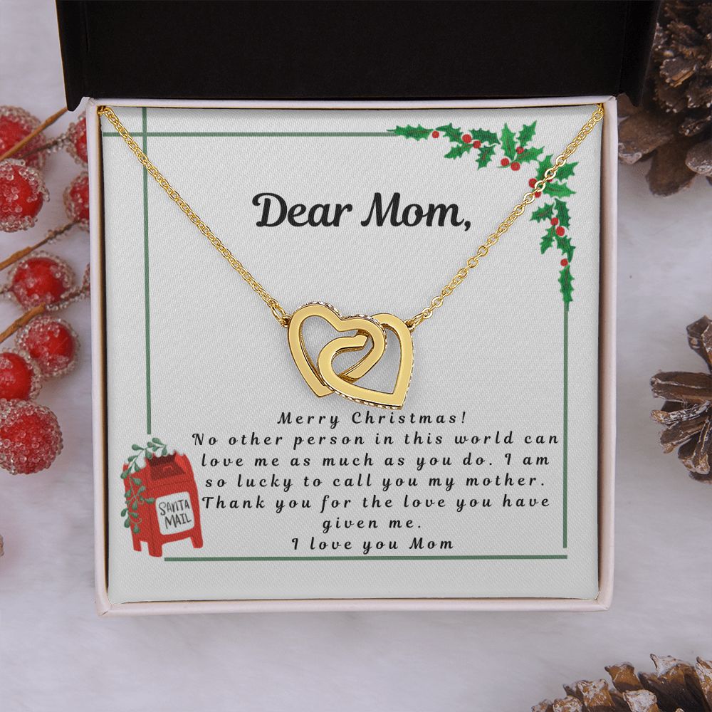 Gifts for Mom - Personalized necklace - Letter to Mom with Heart Necklace - Mom Gifts from Daughter or Son, Daughter or Son - Christmas, Mom Xmas Gift