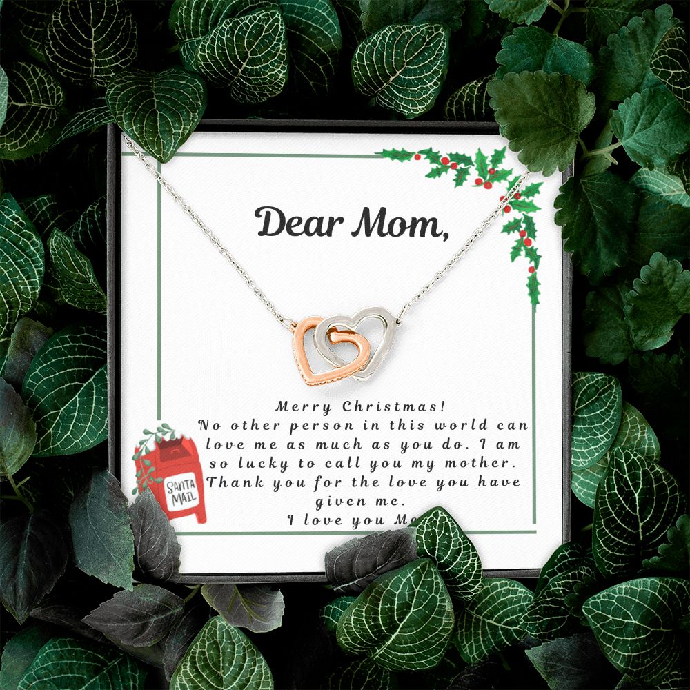 Gifts for Mom - Personalized necklace - Letter to Mom with Heart Necklace - Mom Gifts from Daughter or Son, Daughter or Son - Christmas, Mom Xmas Gift