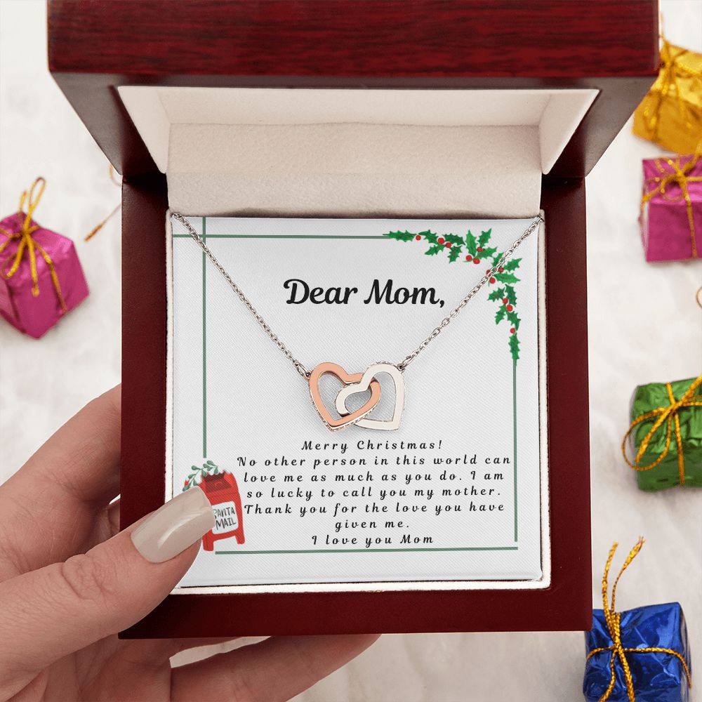 Gifts for Mom - Personalized necklace - Letter to Mom with Heart Necklace - Mom Gifts from Daughter or Son, Daughter or Son - Christmas, Mom Xmas Gift