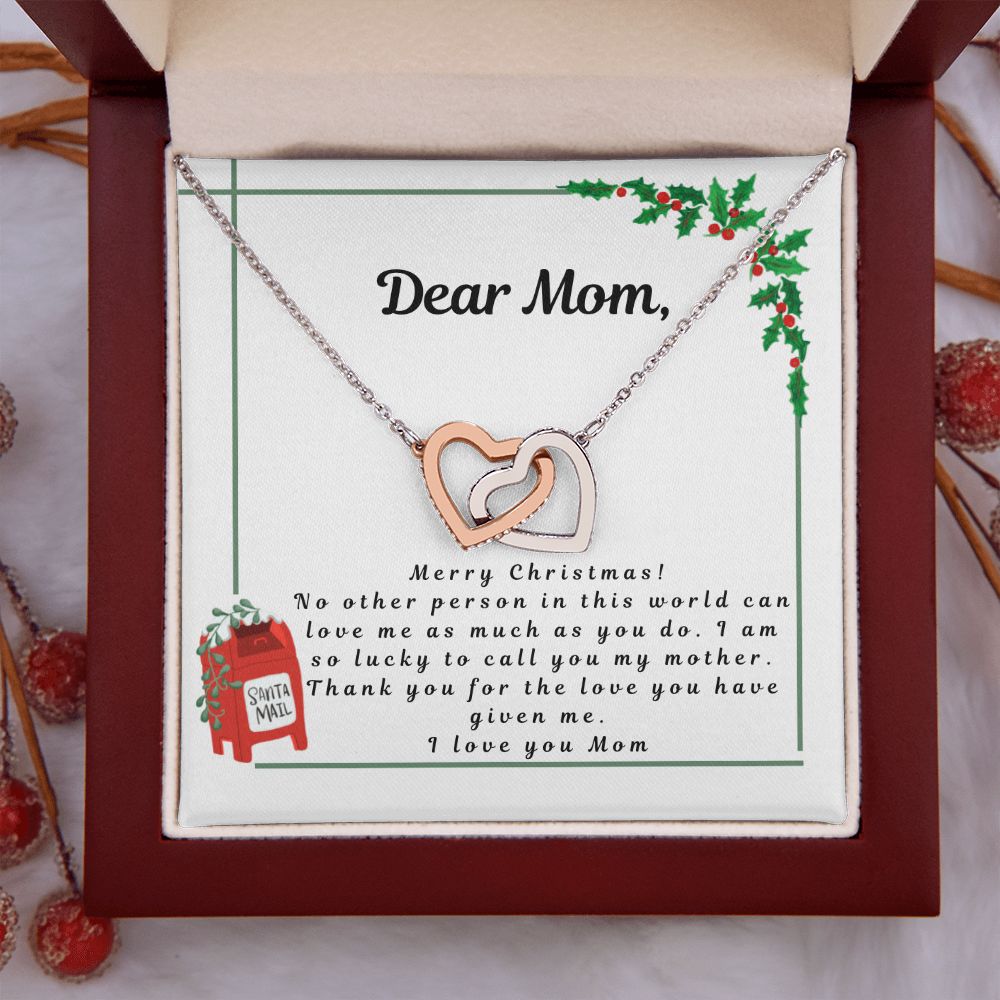Gifts for Mom - Personalized necklace - Letter to Mom with Heart Necklace - Mom Gifts from Daughter or Son, Daughter or Son - Christmas, Mom Xmas Gift