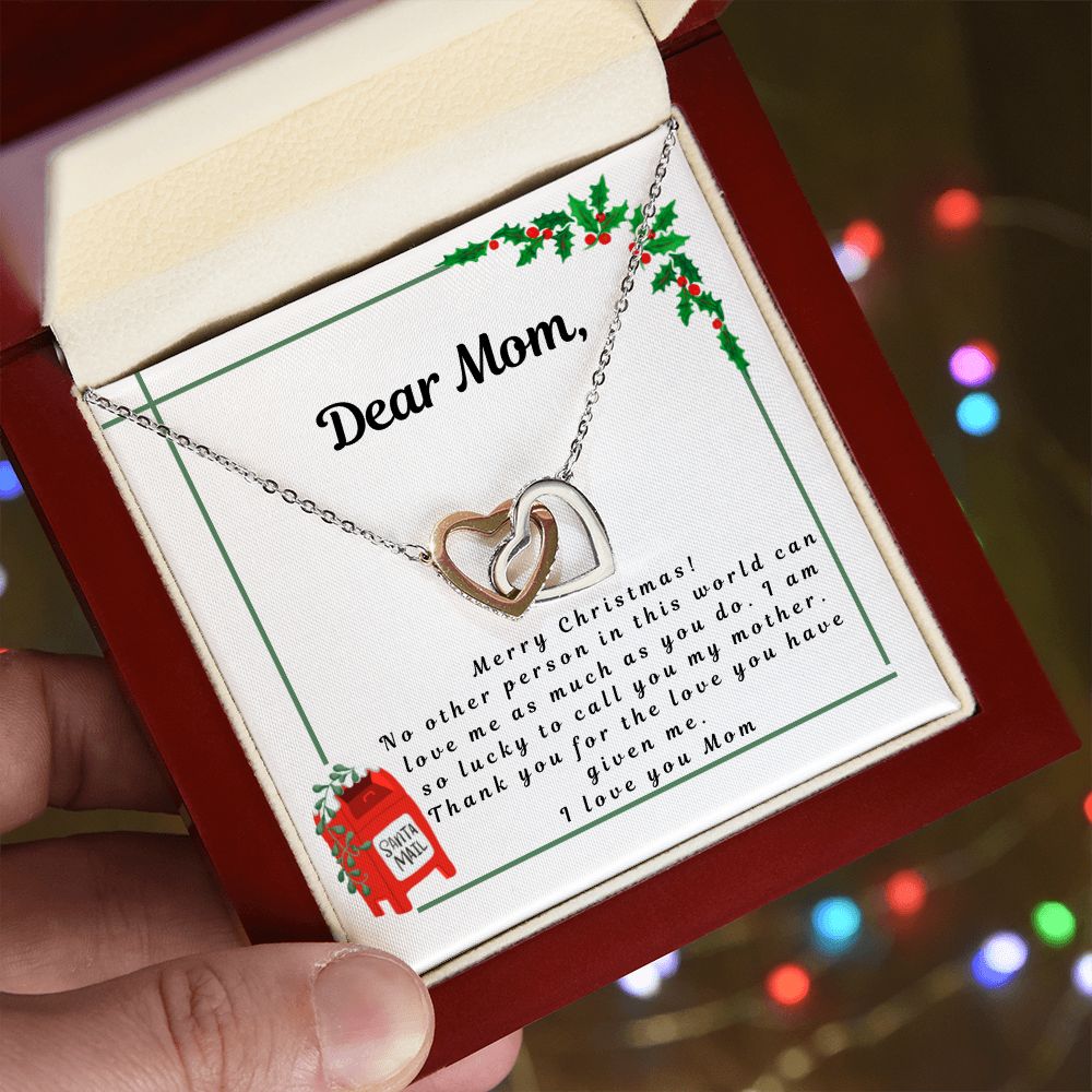 Gifts for Mom - Personalized necklace - Letter to Mom with Heart Necklace - Mom Gifts from Daughter or Son, Daughter or Son - Christmas, Mom Xmas Gift