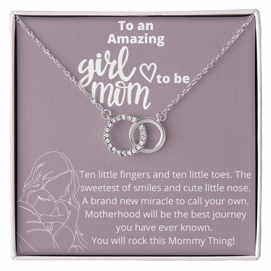 GIRL MOM Gift for Friend • Gift for First Time Mom • Pregnancy Gift for Best Friend • Gift for Mom to Be Necklace