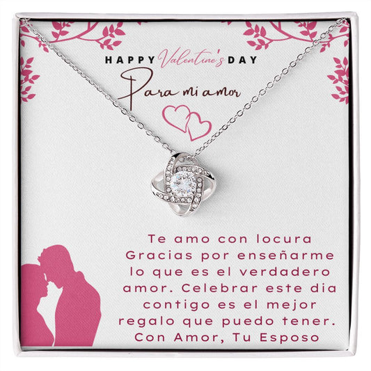 Happy Valentine's Day Necklace en español, para mi amor, Regalos para ella, regalos para mi esposa